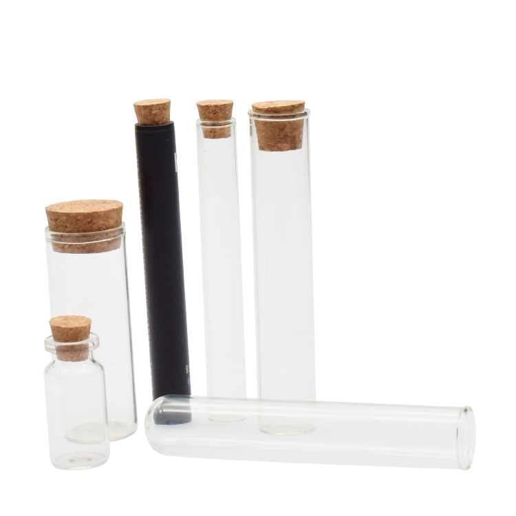 Preroll Glass Tube with Cork Lid Custom Size and Printing Logo for Packaging Container Glass Tube picture